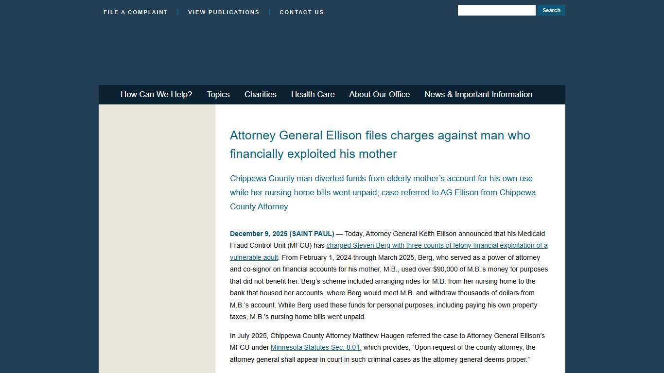 December 9, 2025 Press Release