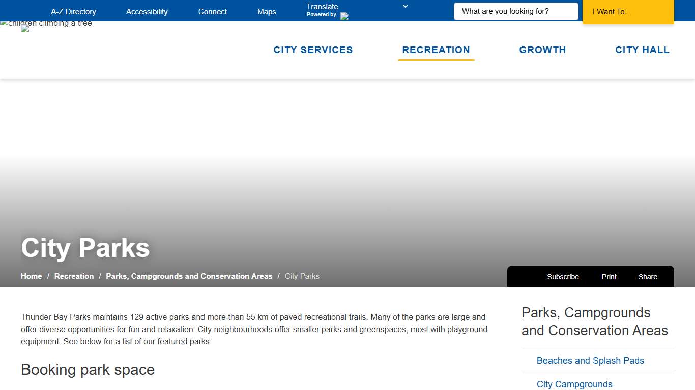 City Parks - City of Thunder Bay