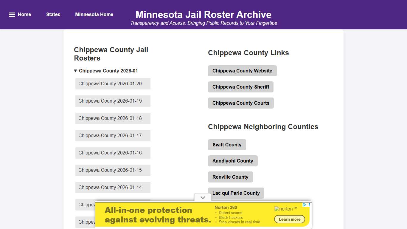 Chippewa County - Minnesota Jail Rosters